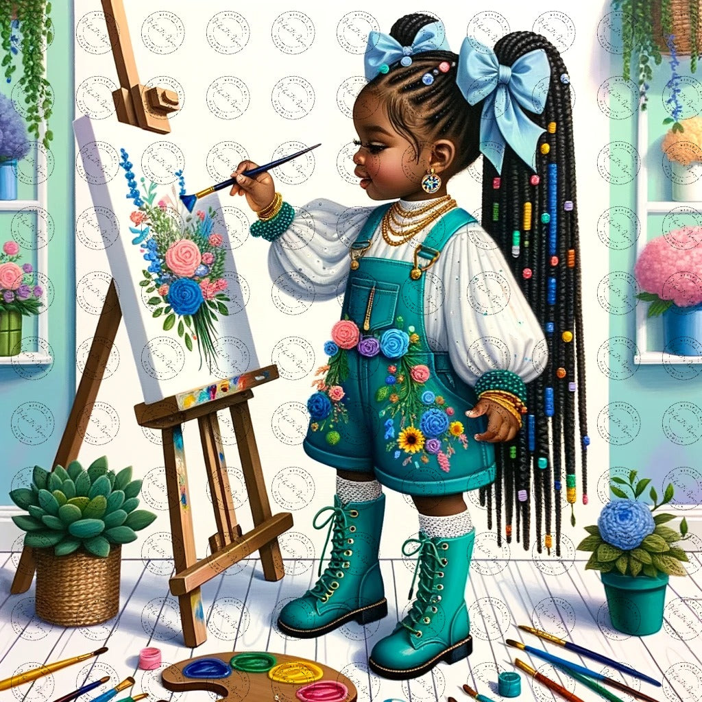 Black Girl Art - Kids Digital Art - Velvet's View - Baby Artists - A Joyful Expression 640