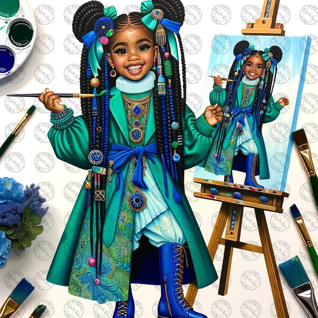 Black Girl Art - Kids Digital Art - Velvet's View - Baby Artists - A Joyful Expression 641