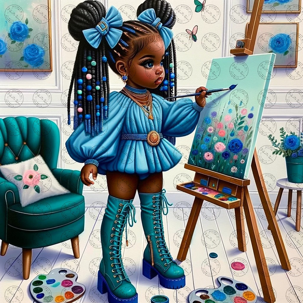 Black Girl Art - Kids Digital Art - Velvet's View - Baby Artists - A Joyful Expression 642