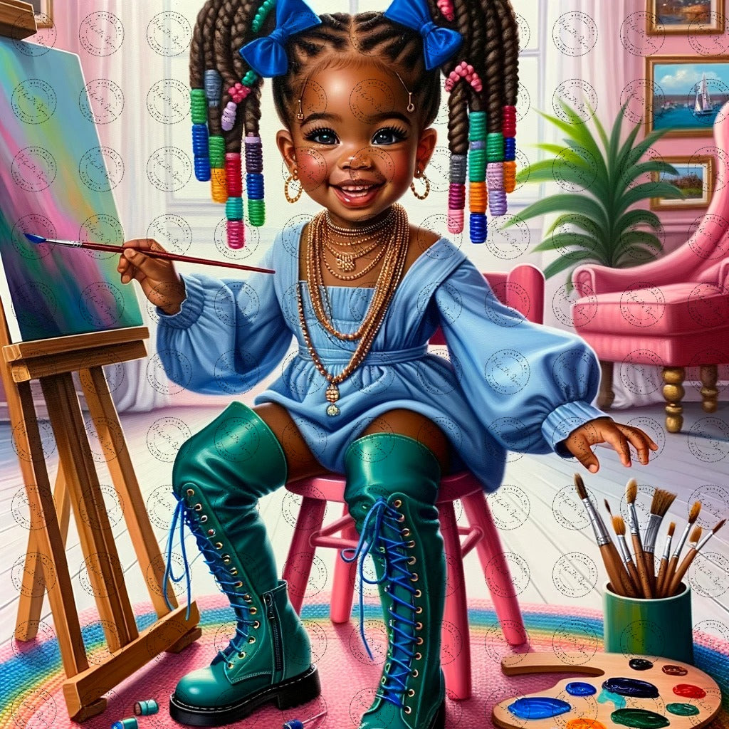 Black Girl Art - Kids Digital Art - Velvet's View - Baby Artists - A Joyful Expression 643