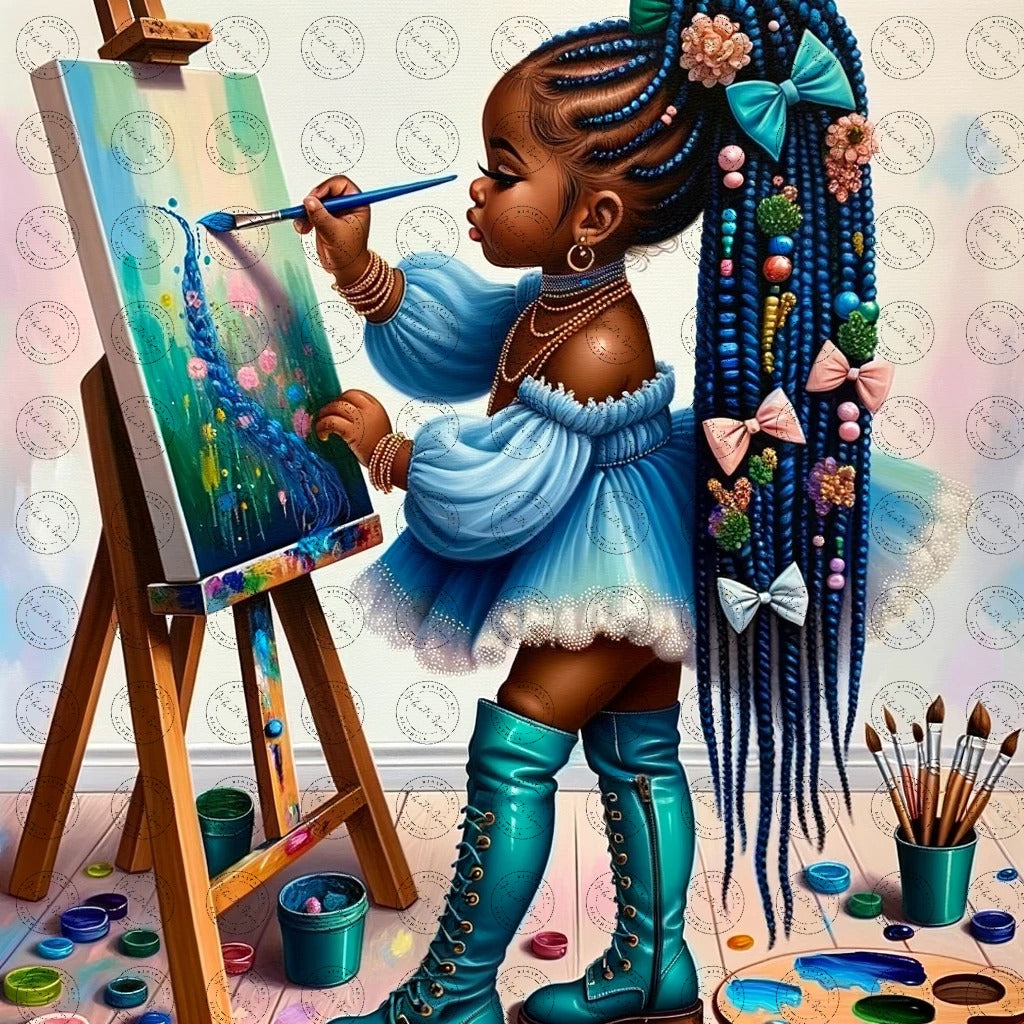 Black Girl Art - Kids Digital Art - Velvet's View - Baby Artists - A Joyful Expression 644