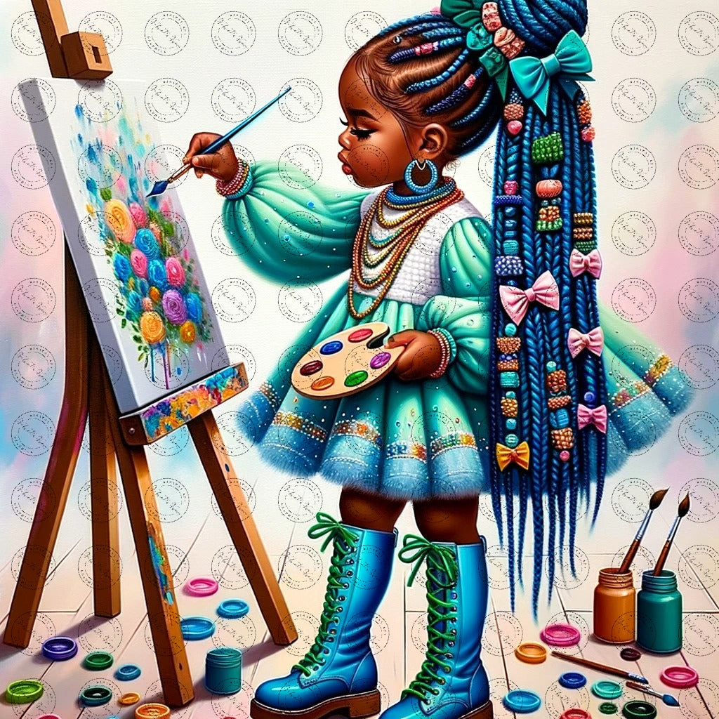 Black Girl Art - Kids Digital Art - Velvet's View - Baby Artists - A Joyful Expression 646