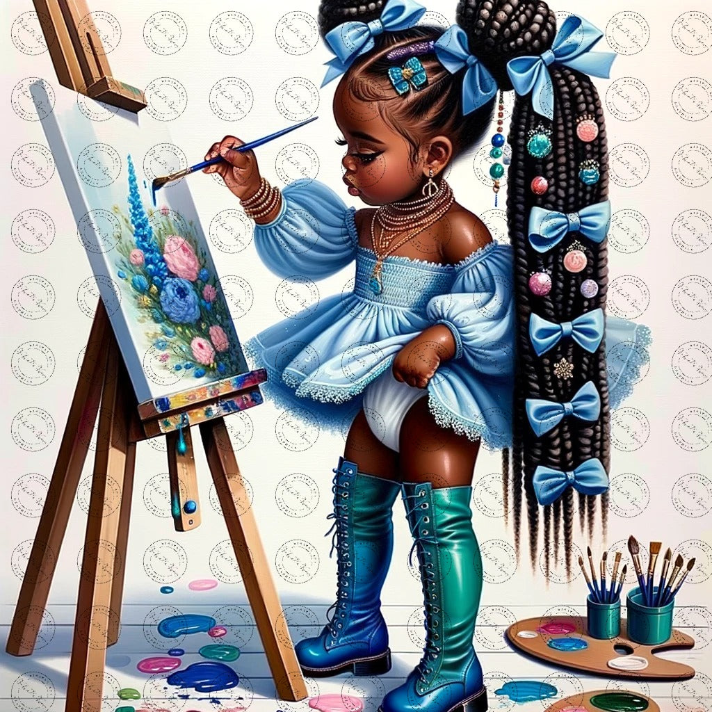 Black Girl Art - Kids Digital Art - Velvet's View - Baby Artists - A Joyful Expression 647