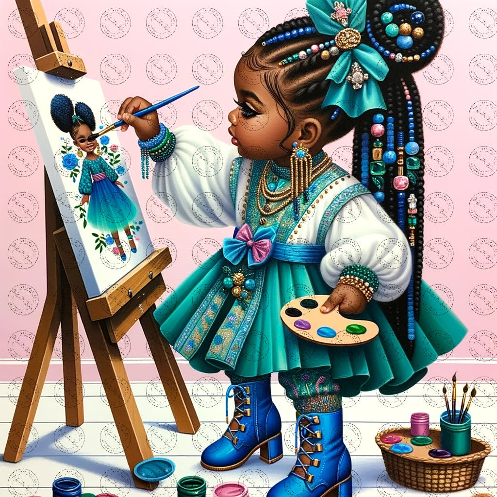 Black Girl Art - Kids Digital Art - Velvet's View - Baby Artists - A Joyful Expression 649
