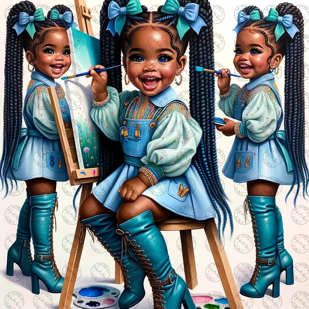 Black Girl Art - Kids Digital Art - Velvet's View - Baby Artists - A Joyful Expression 650