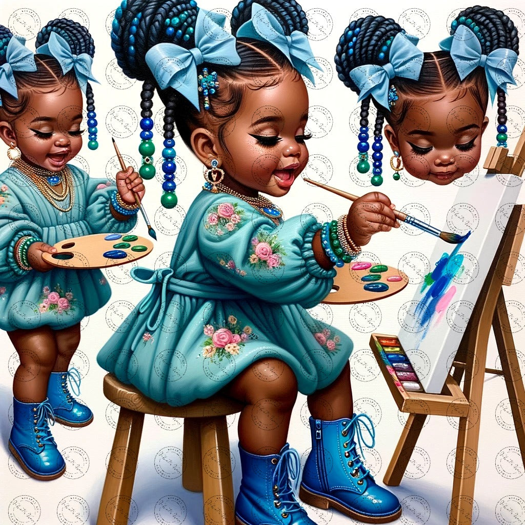 Black Girl Art - Kids Digital Art - Velvet's View - Baby Artists - A Joyful Expression 651