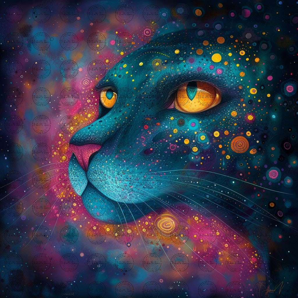 Black Girl Art - Animal Prints - Velvet's View Digital Art - Cosmic Feline Mystique