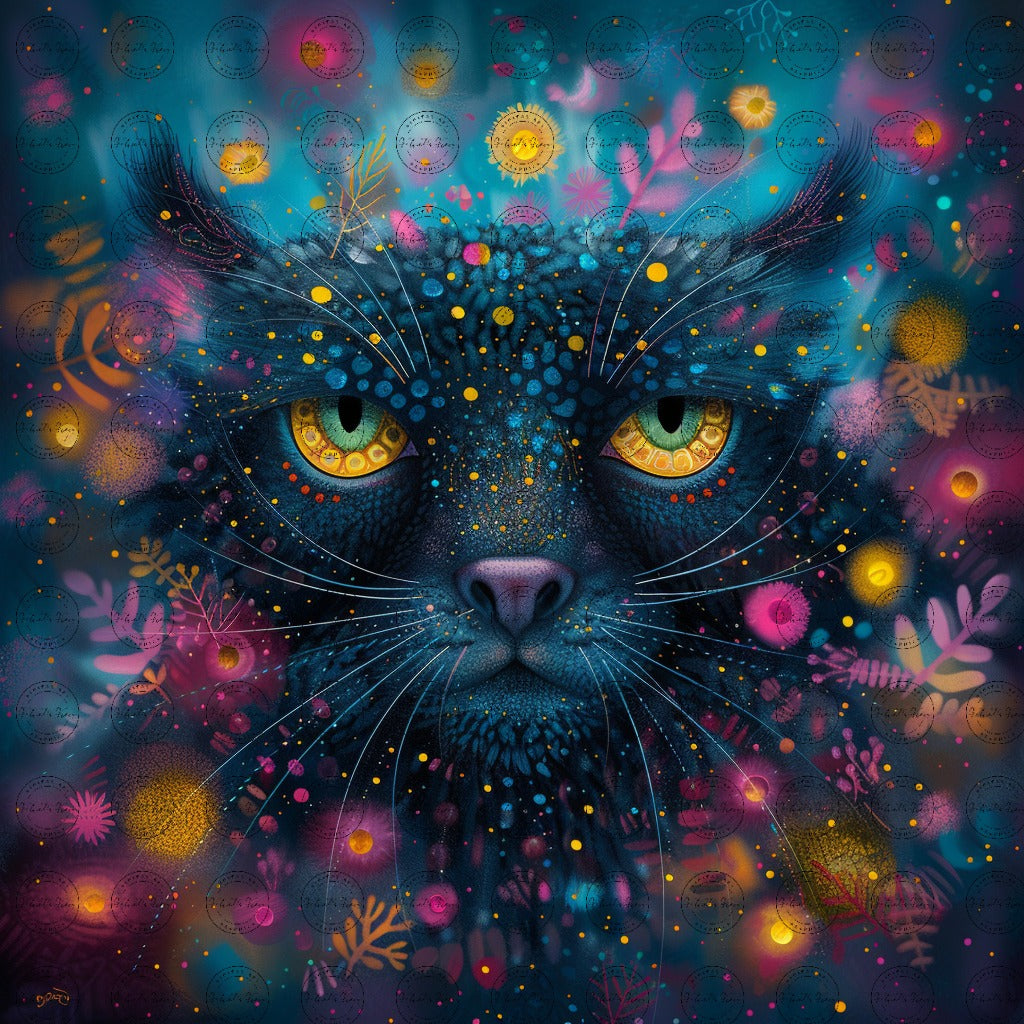 Black Girl Art - Animal Prints - Velvet's View Digital Art - Cosmic Feline Mystique