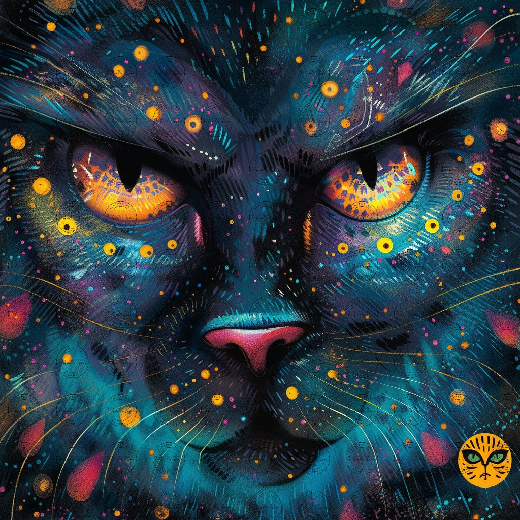 Black Girl Art - Animal Prints - Velvet's View Digital Art - Cosmic Feline Mystique