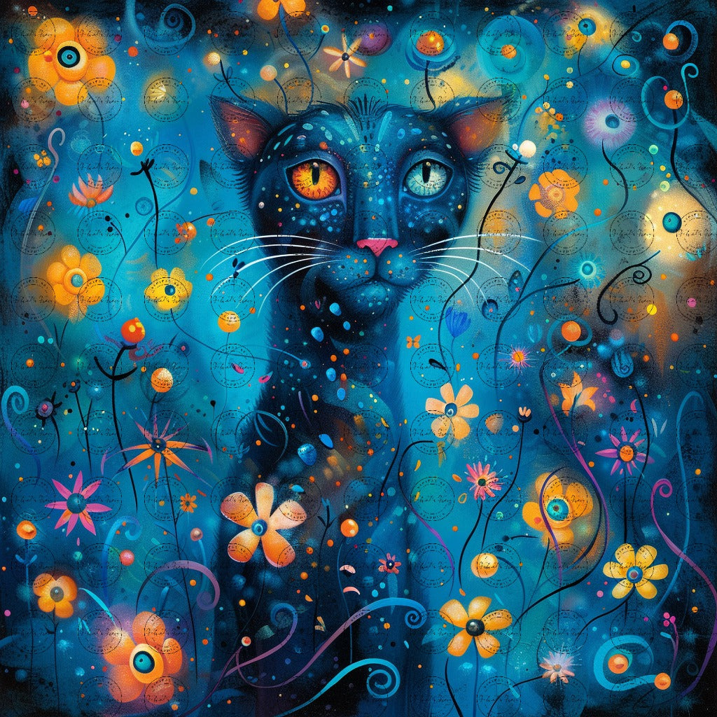 Black Girl Art - Animal Prints - Velvet's View Digital Art - Cosmic Feline Mystique