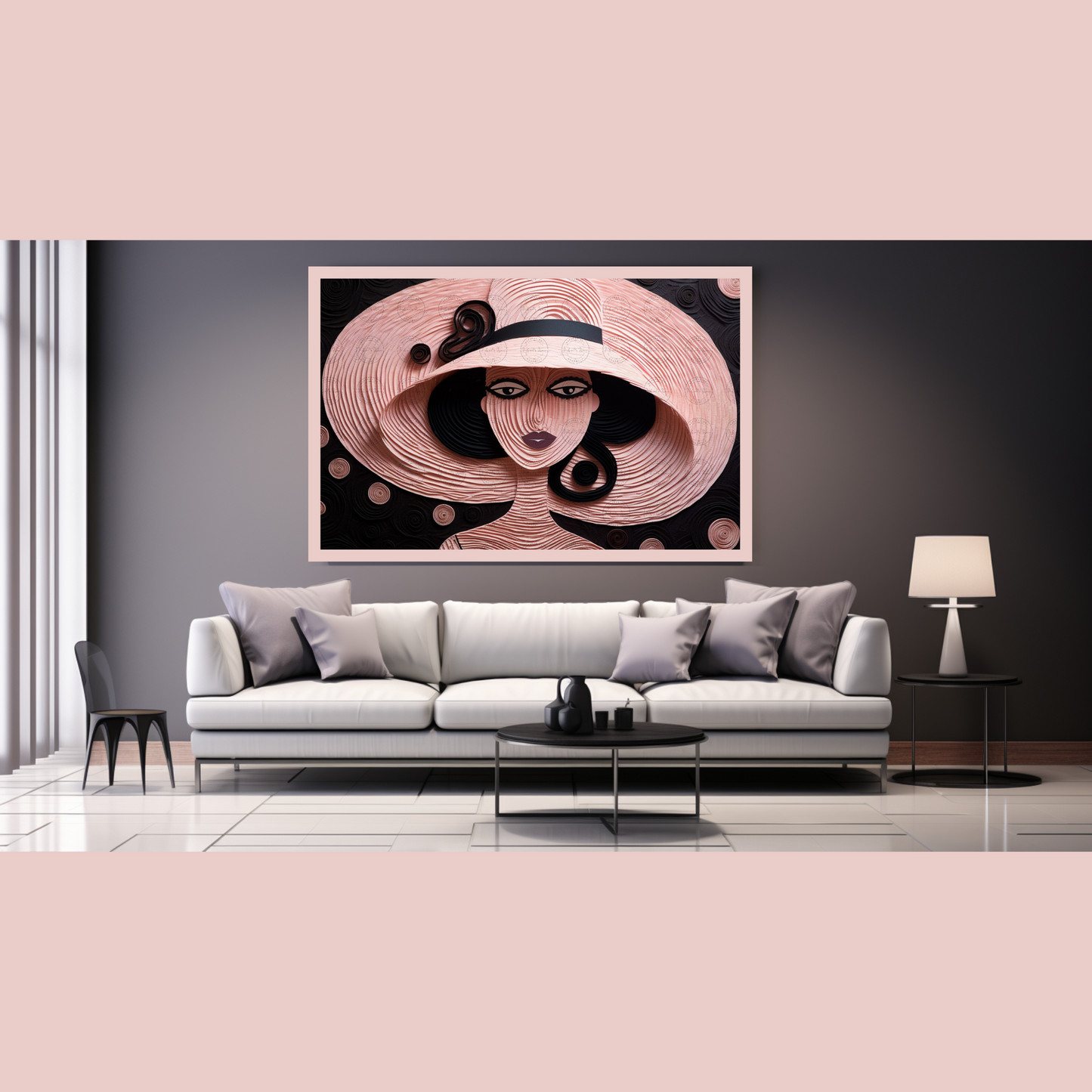 Digital Art - Threads of Elegance: Crocheted Woman in the Pink and Bronze #2016