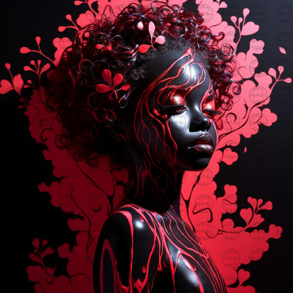 Black Girl Art - Kids Digital Art - Velvet's View - Ethereal Harmony: A Silhouette of Little Black Girl 350