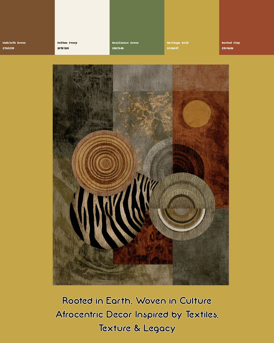 Heritage Layers – Afrocentric Abstract Wall Print - Shower Curtain 72"x84"