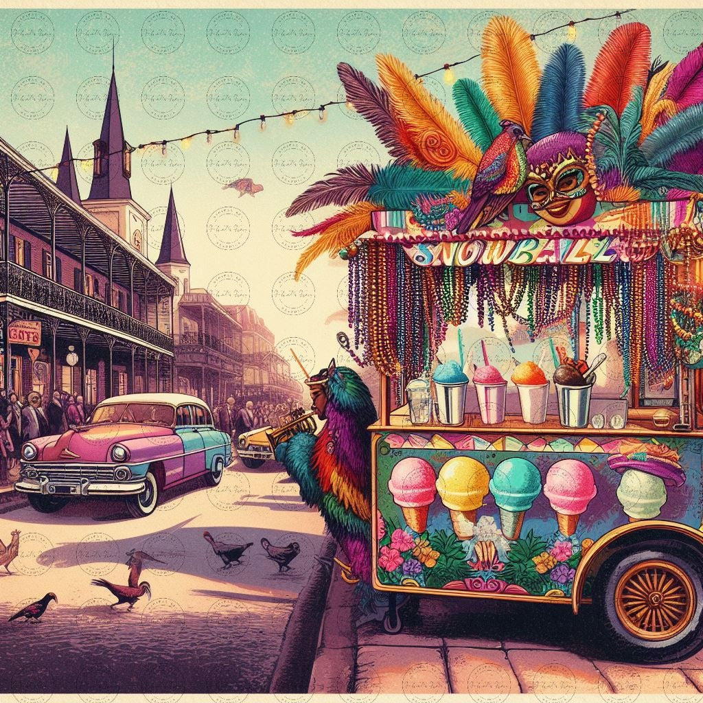 Digital Art - NOLA Dreams: The Sweet Symphony of Sno-Ball Stand - #2017