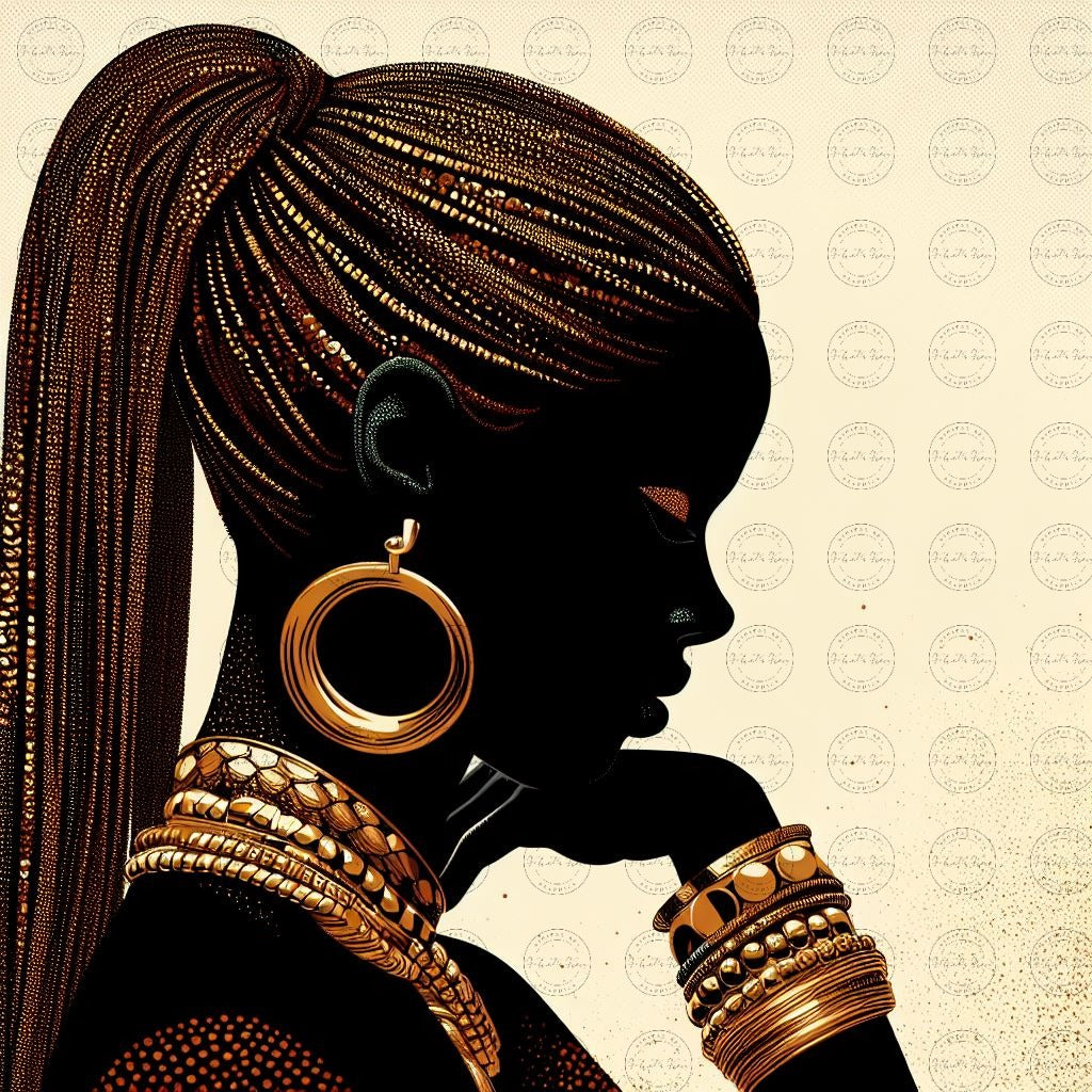 Digital Art - Gilded Grace: A Cutout Animation Portrait - #2011