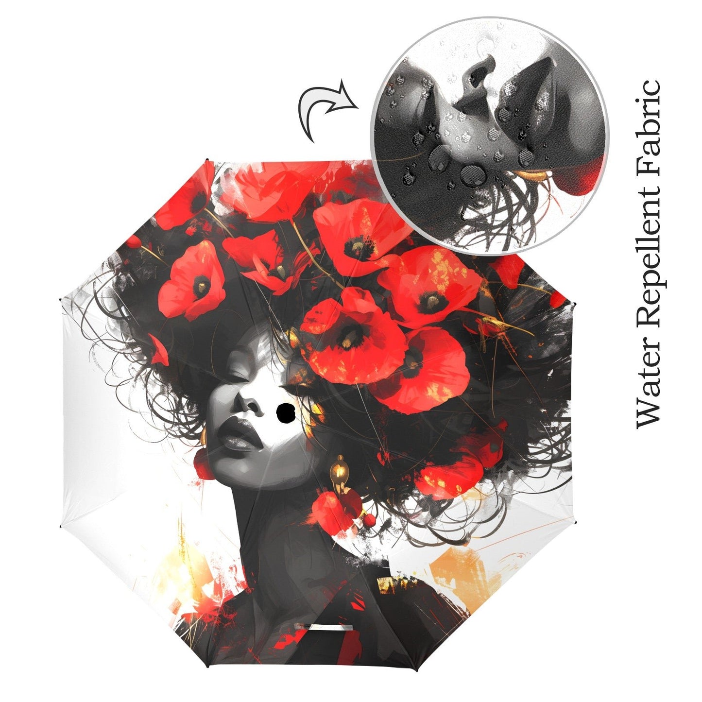 Bold Elegance: The Poppy Collection - Semi-Automatic Foldable Umbrella (Model U12) - #2020