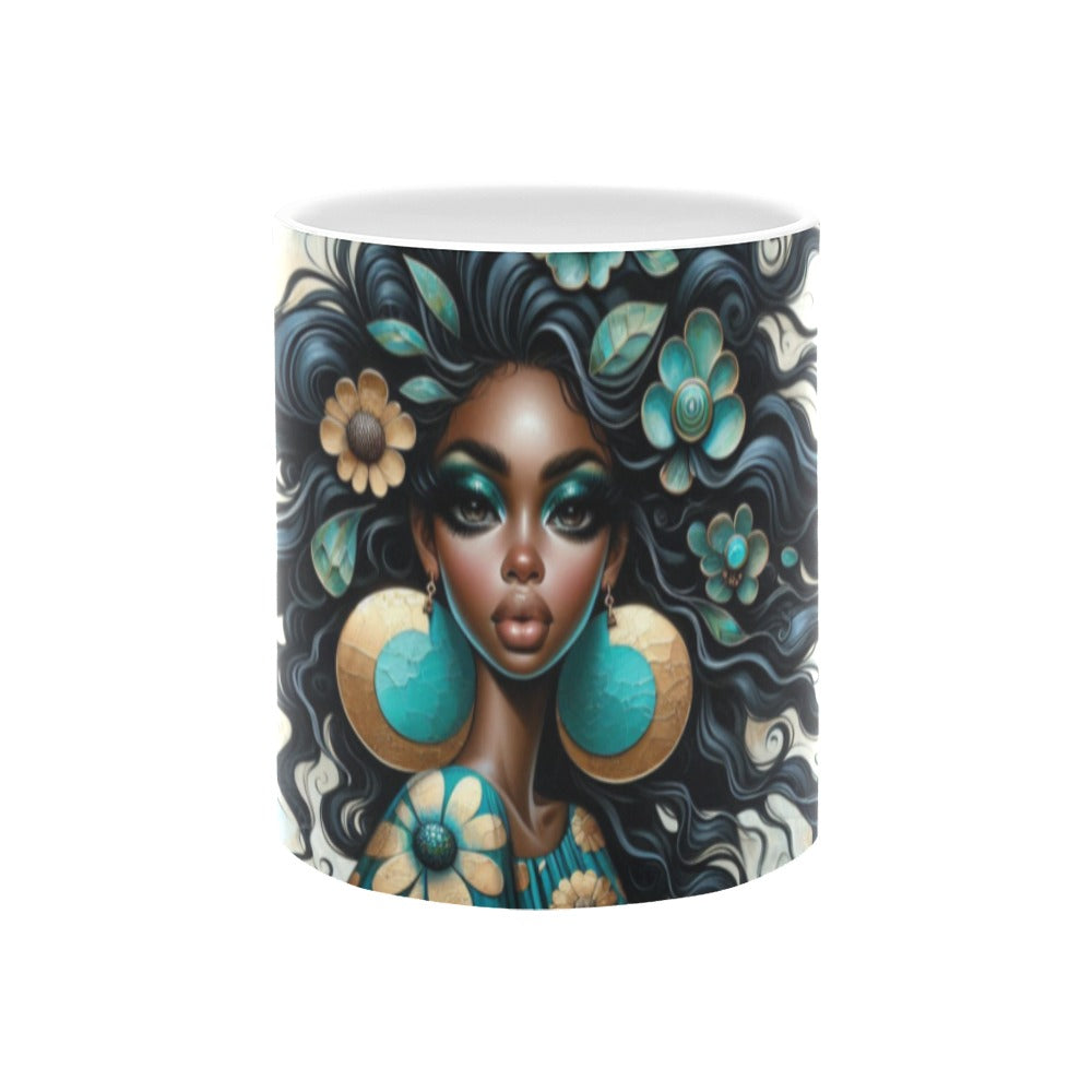 Bold & Beautiful: Afrocentric Digital Art Collection - White Mug(11OZ) - #2012