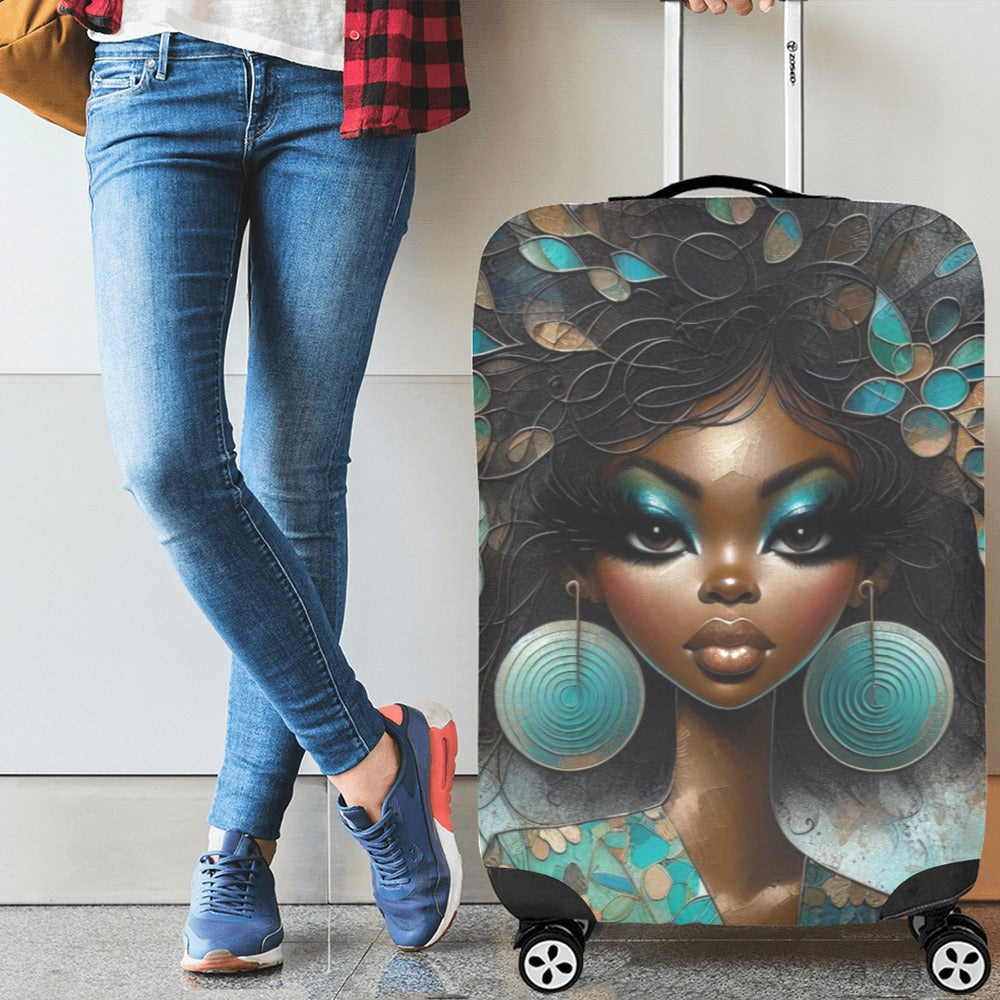 Bold & Beautiful: Afrocentric Digital Art Collection - Luggage Cover/Large 26"-28"- #2012