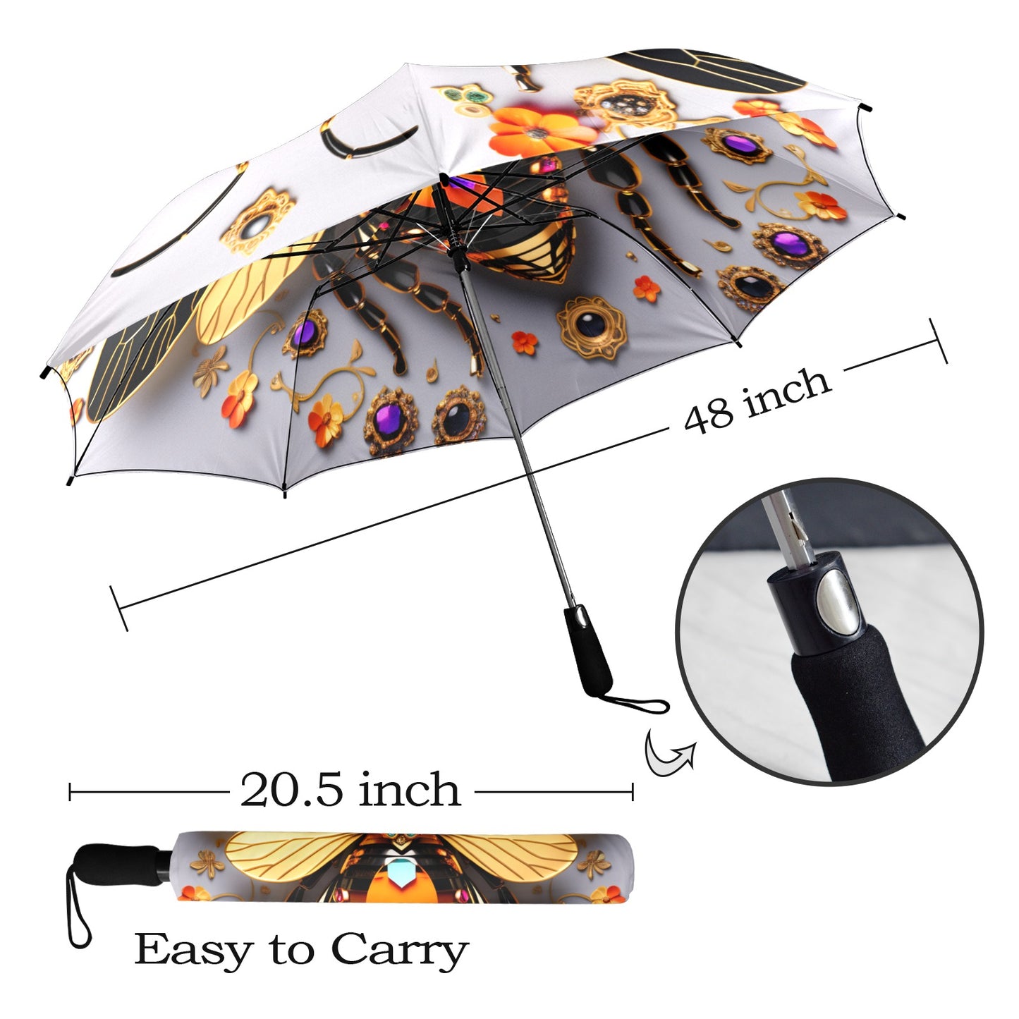 Bee Jeweled Collection -Semi-Automatic Foldable Umbrella (Model U12) - 2012