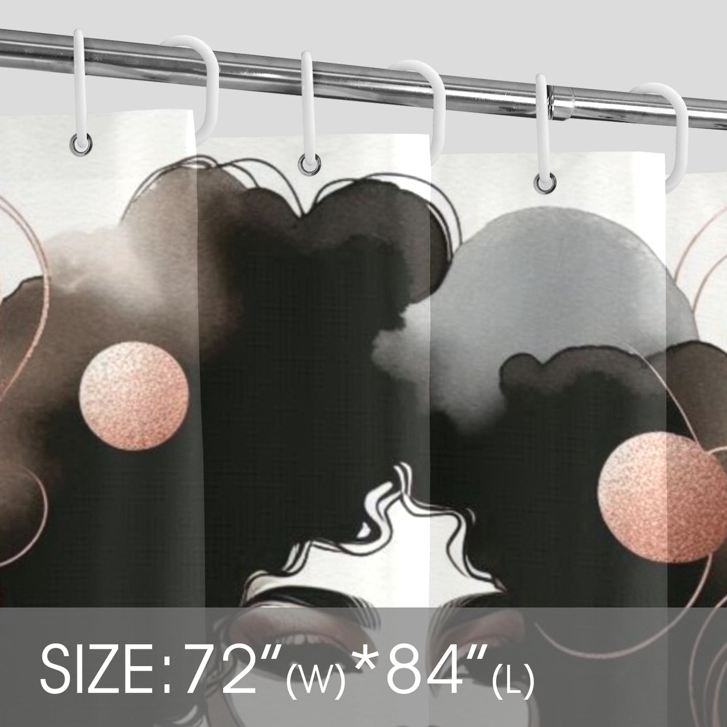 Minimalist Afrocentric Shower Curtain Collection – Black Woman Line Art, Boho Melanin Home Decor - 4983759