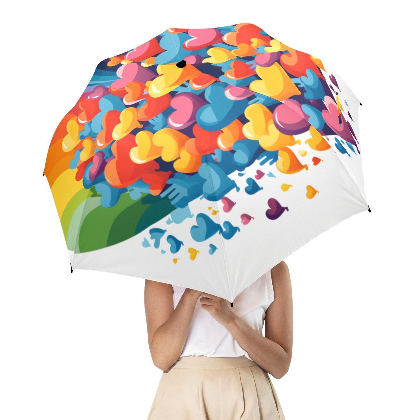 Radiant Hearts Collection - Semi-Automatic Foldable Umbrella (Model U12) - #2014