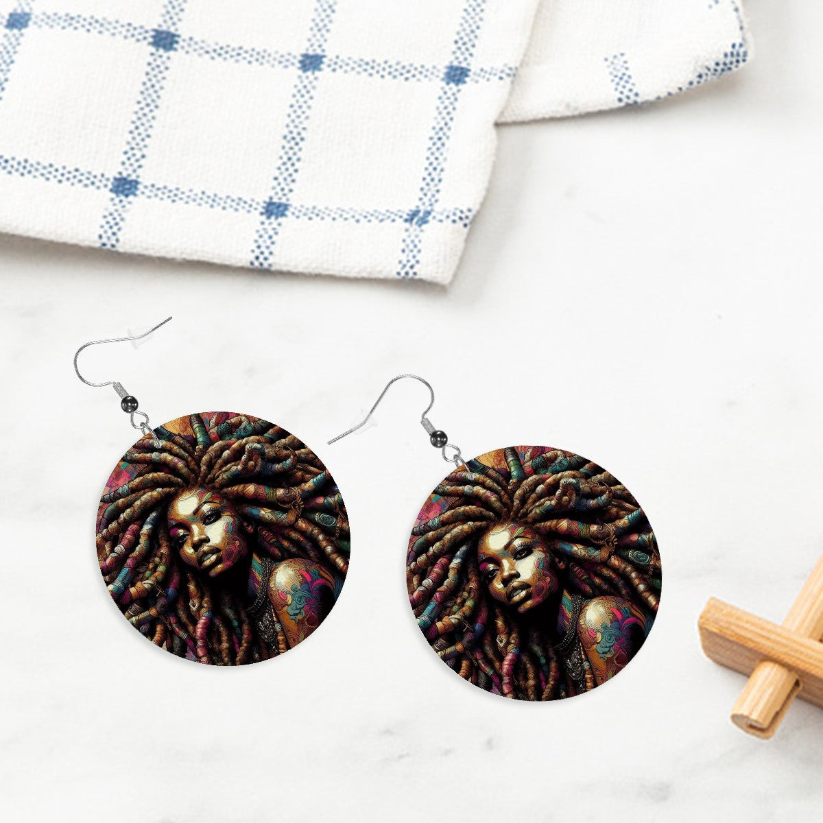 Leather Round Earrings - Velvet's View