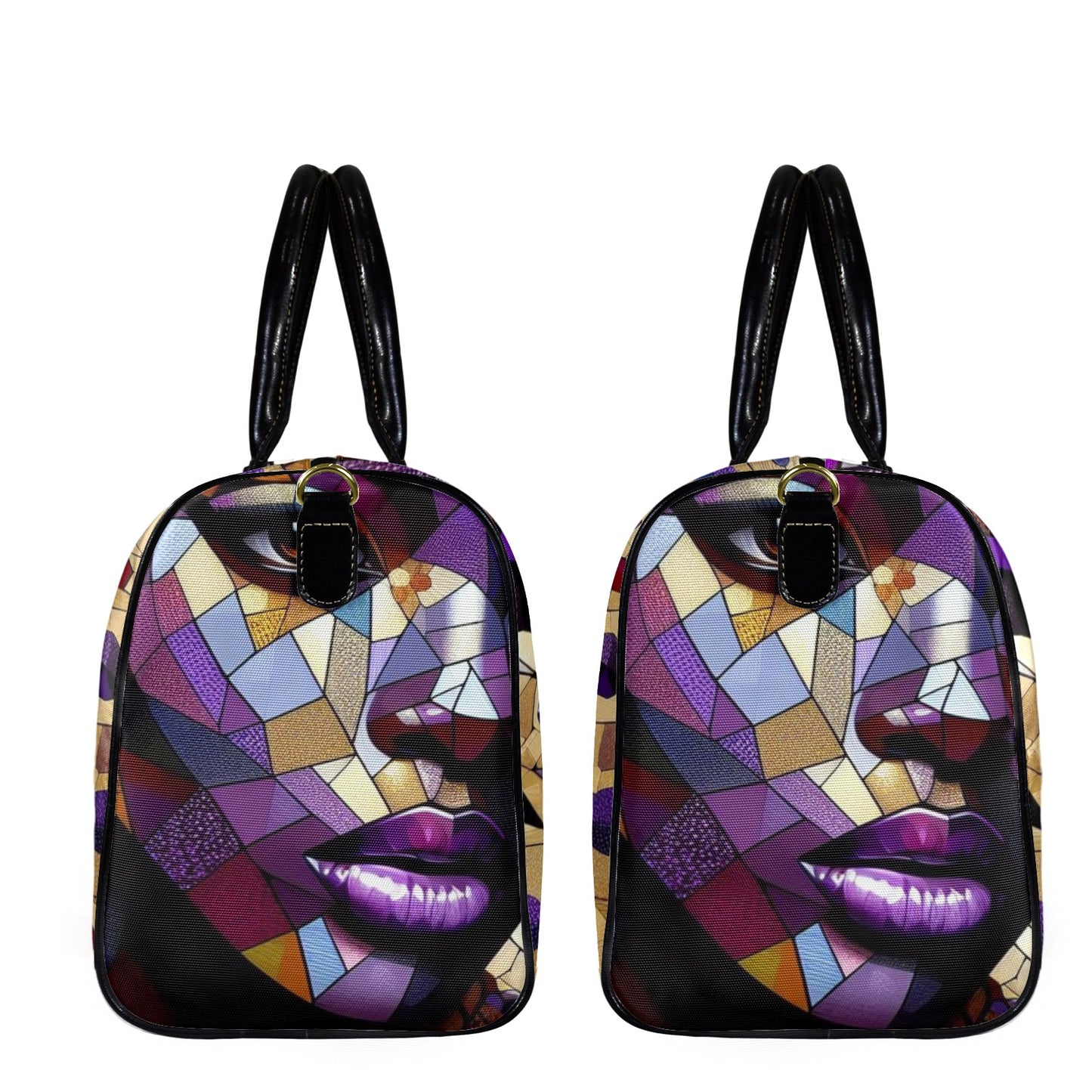 Mosaic Majesty: A Fusion of Tradition and Modernity - #2022 Large Capacity Travel Bag-Small (Black Short Patch) (1737)