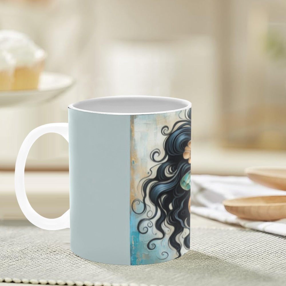 Bold & Beautiful: Afrocentric Digital Art Collection - White Mug(11OZ) - #2012
