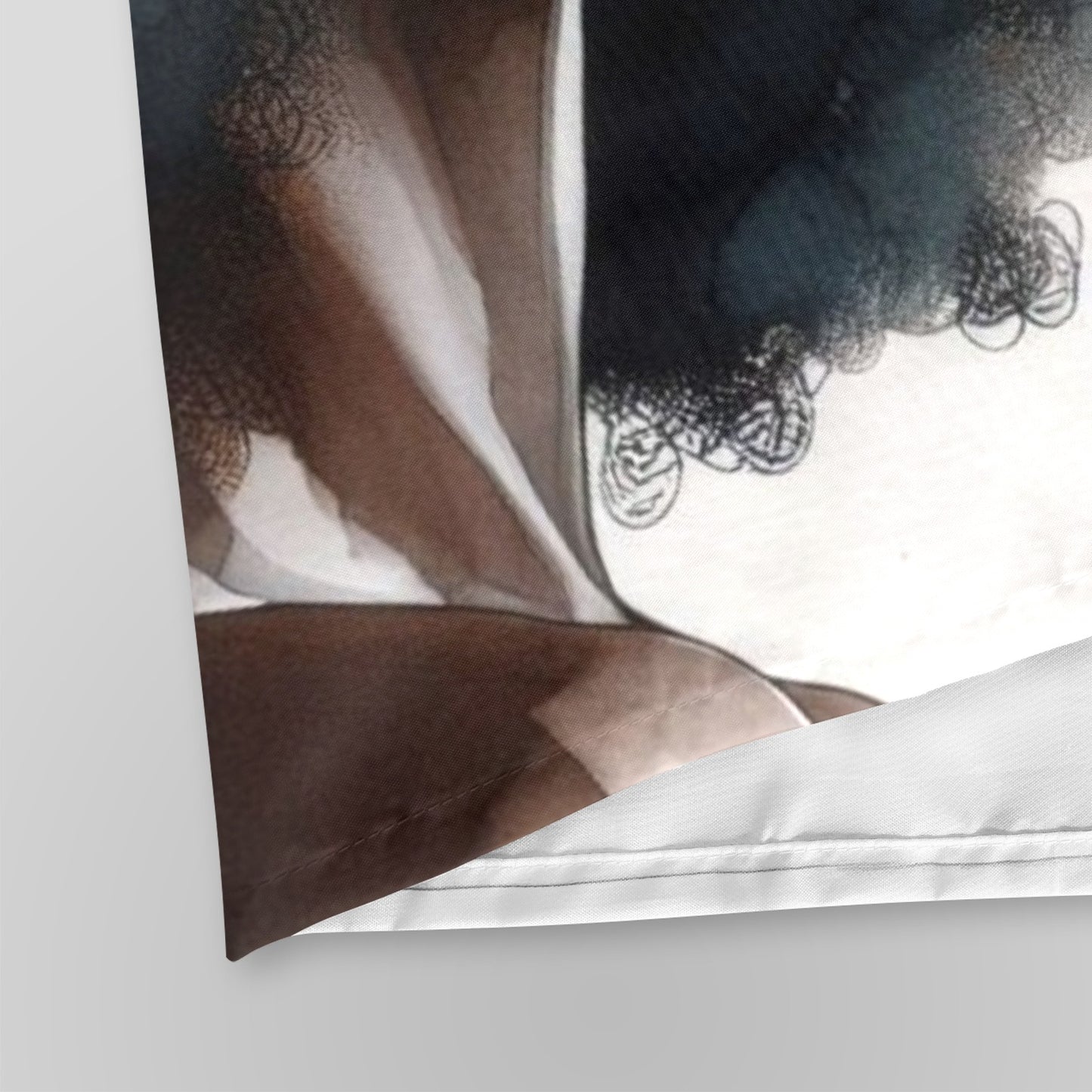Urban Bloom Afro Shower Curtain – Black Woman Art with Cityscape & Floral Afro - 77134495