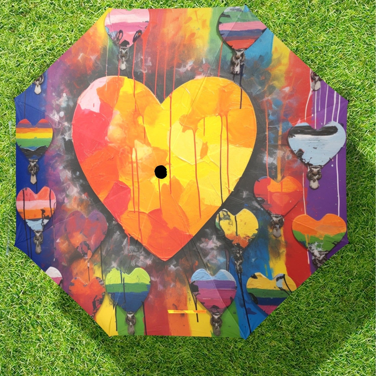 Radiant Hearts Collection - Semi-Automatic Foldable Umbrella (Model U12) - #2013