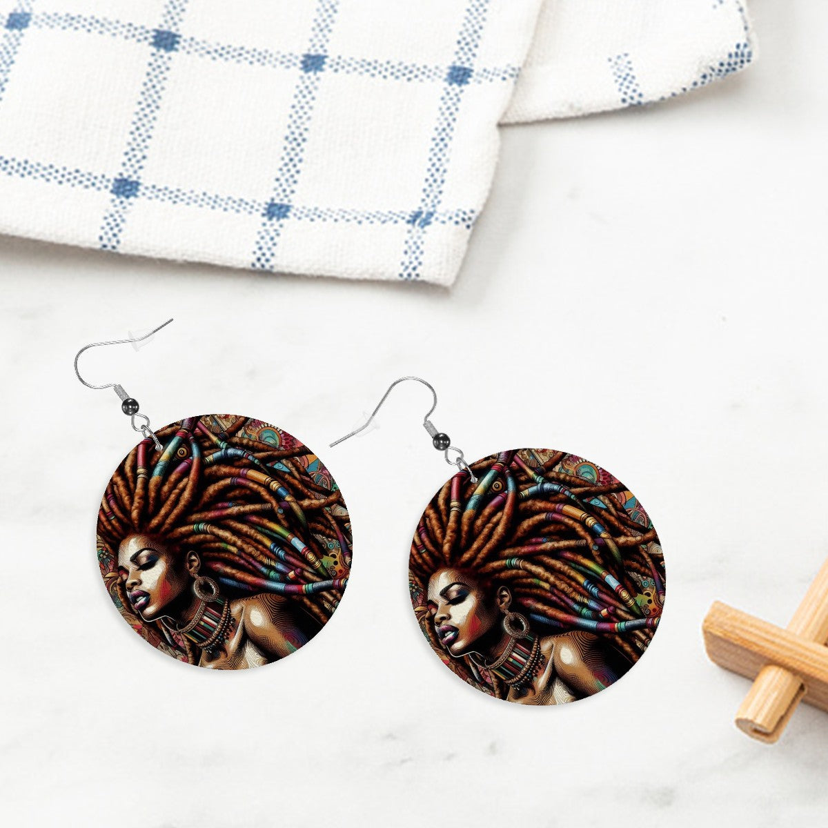 Leather Round Earrings - Velvet's View