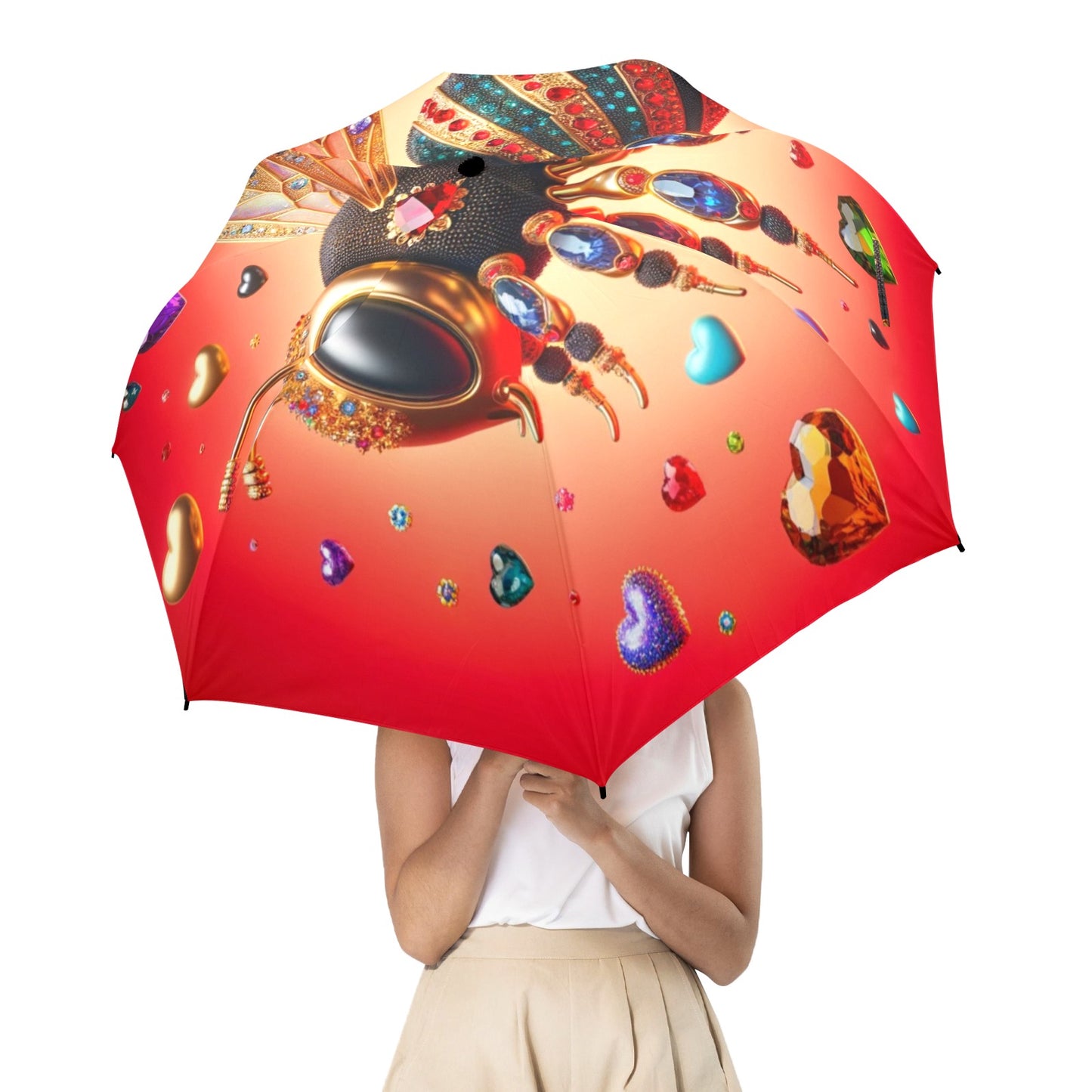 Bee Jeweled Collection - Semi-Automatic Foldable Umbrella (Model U12) - #2011