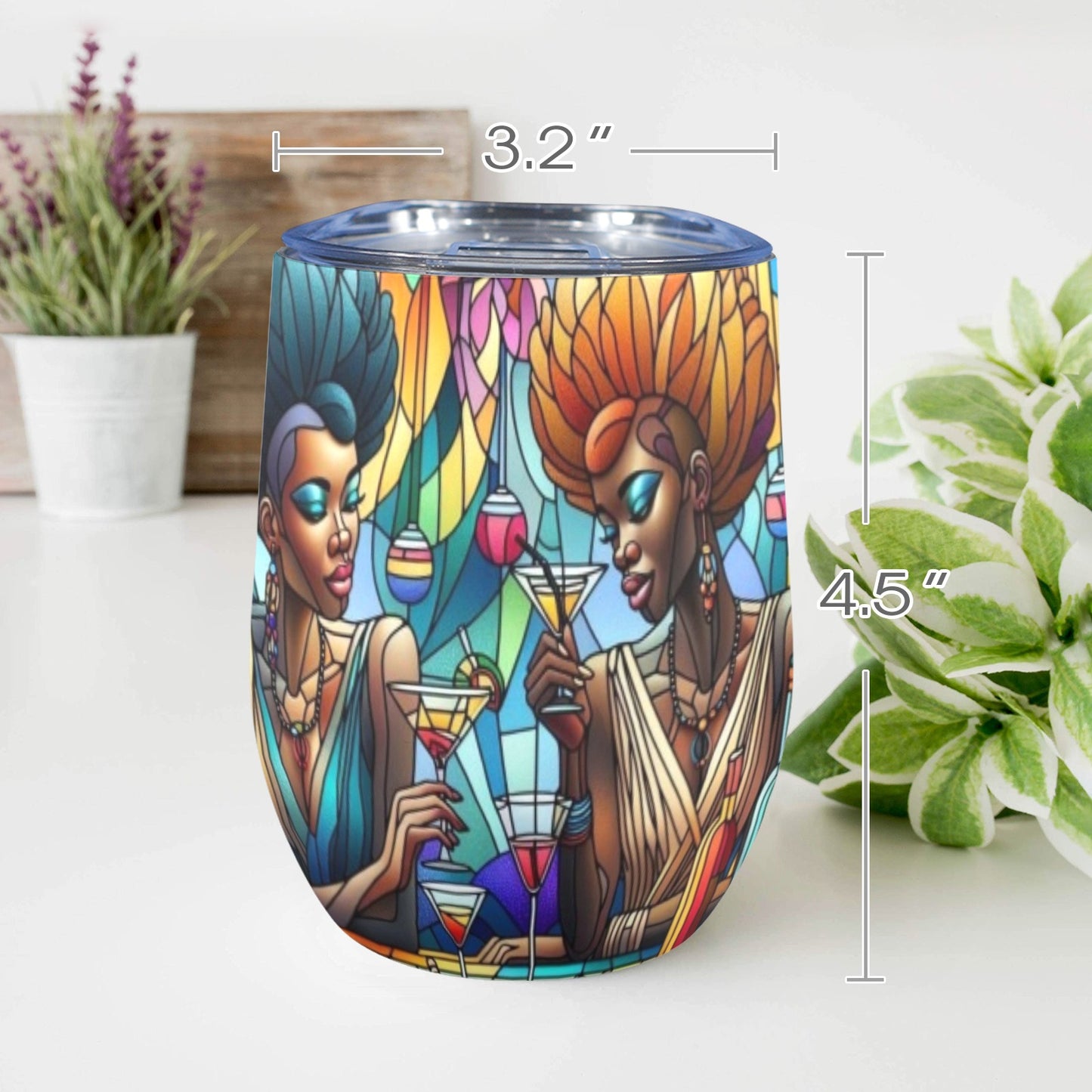 12oz Wine Tumbler - Velvet's View - Sip & Savor - Exquisite Elegance Coaster and Wine Tumbler Collection