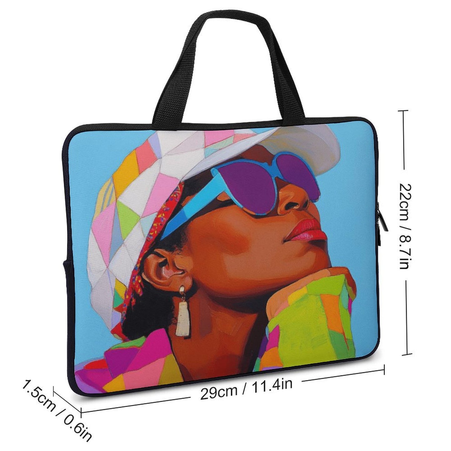 Laptop Bag - Black Girl Art - Velvet’s View - Artistic Laptop Covers Collection - Laptop Bag (Multiple Sizes) #2068