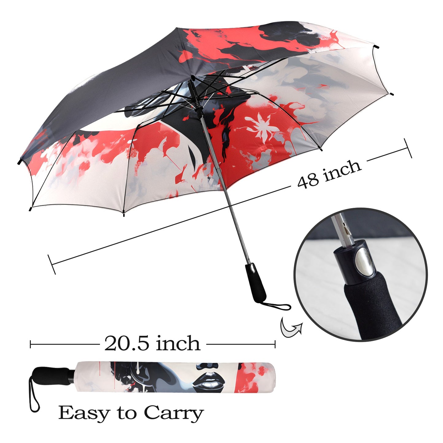 Vibrant Visions - Semi-Automatic Foldable Umbrella (Model U12) - #2012