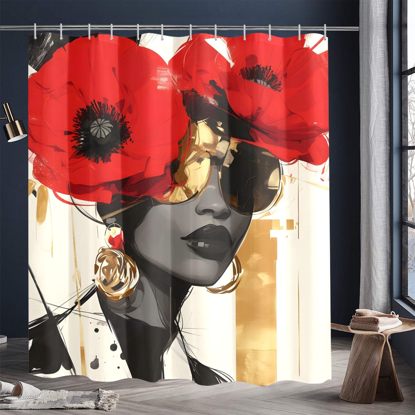 Shower Curtain 72"x84" - Velvet's View - Bold Elegance - The Poppy Collection 769