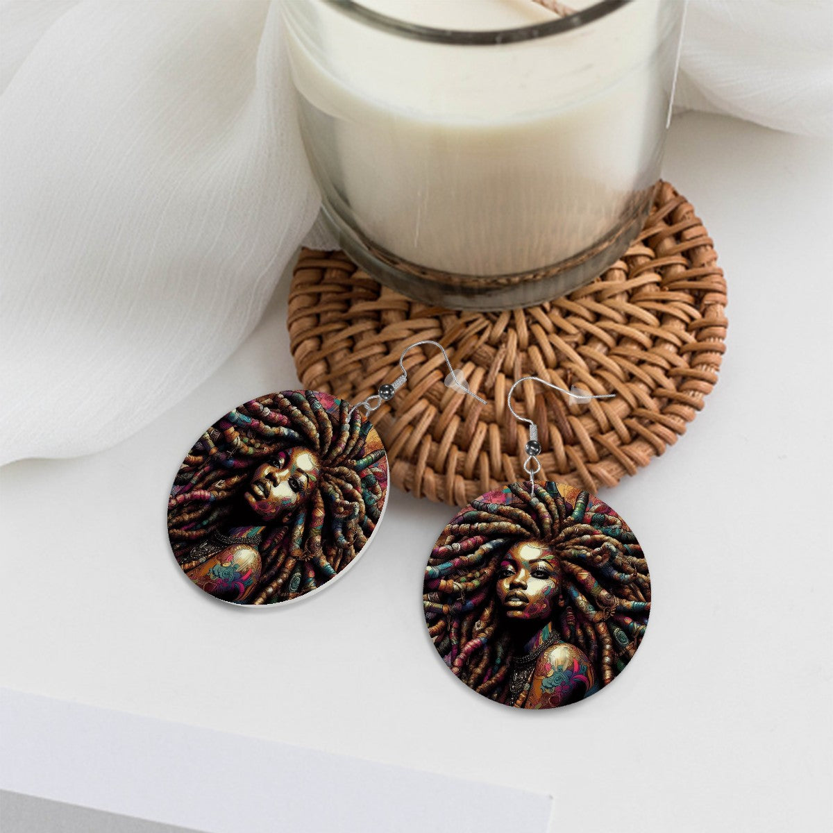 Leather Round Earrings - Velvet's View