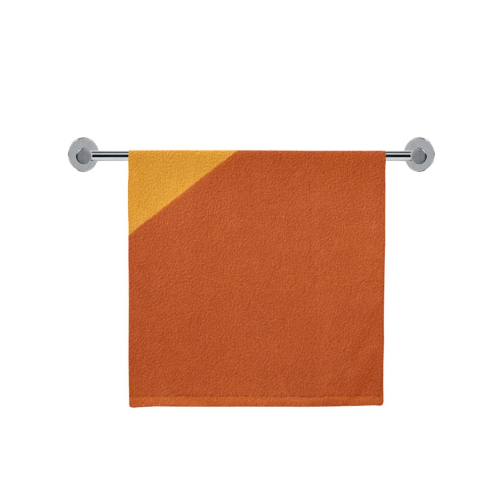 Modern Geometric Bathroom Set | Gold & Red Abstract Shower Curtain | Bold Afro-Inspired Bath Décor - Bath Towel 30"x56" – O853852