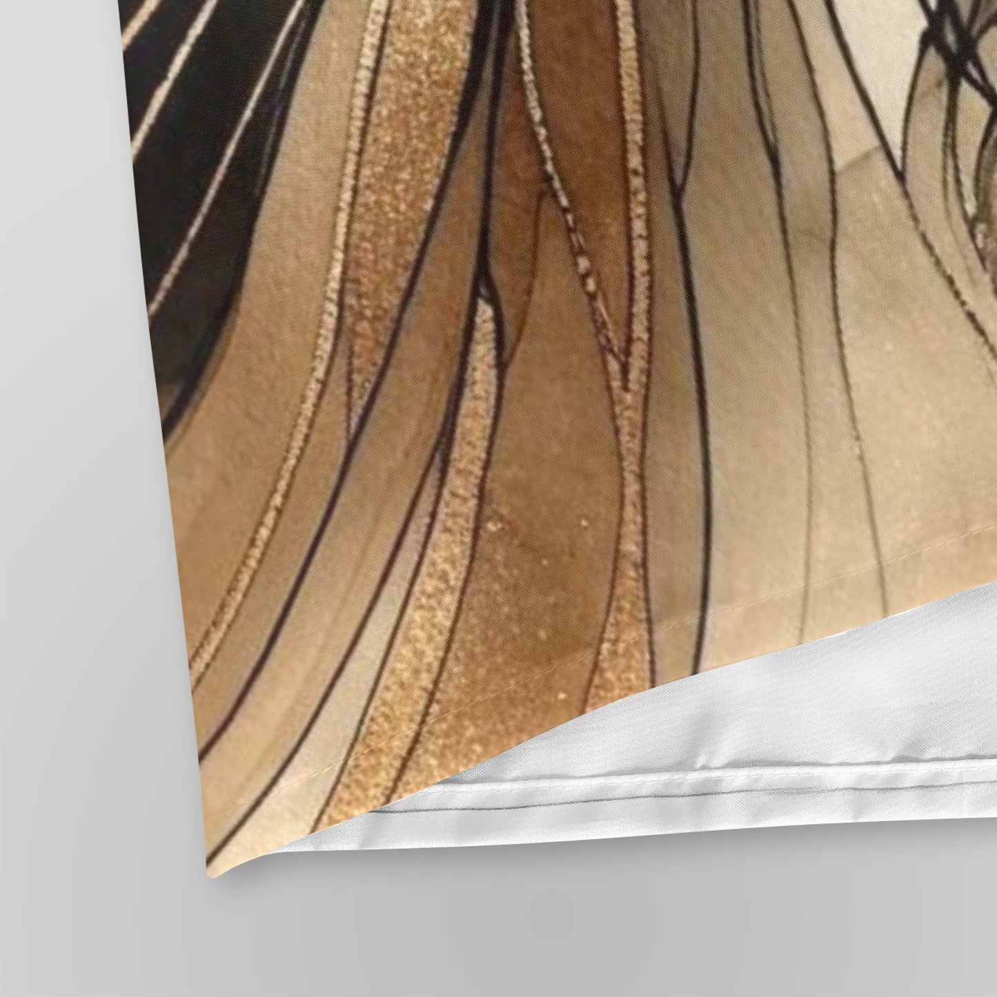 Golden Grace: Afro Silhouette Shower Curtain Collection – Luxury Black Woman Art for Modern Bathrooms - 26234410