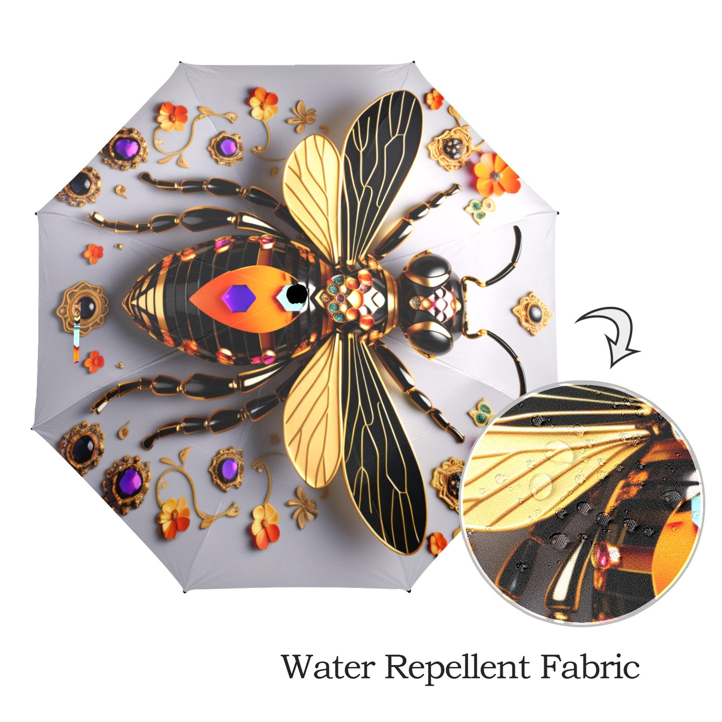 Bee Jeweled Collection -Semi-Automatic Foldable Umbrella (Model U12) - 2012