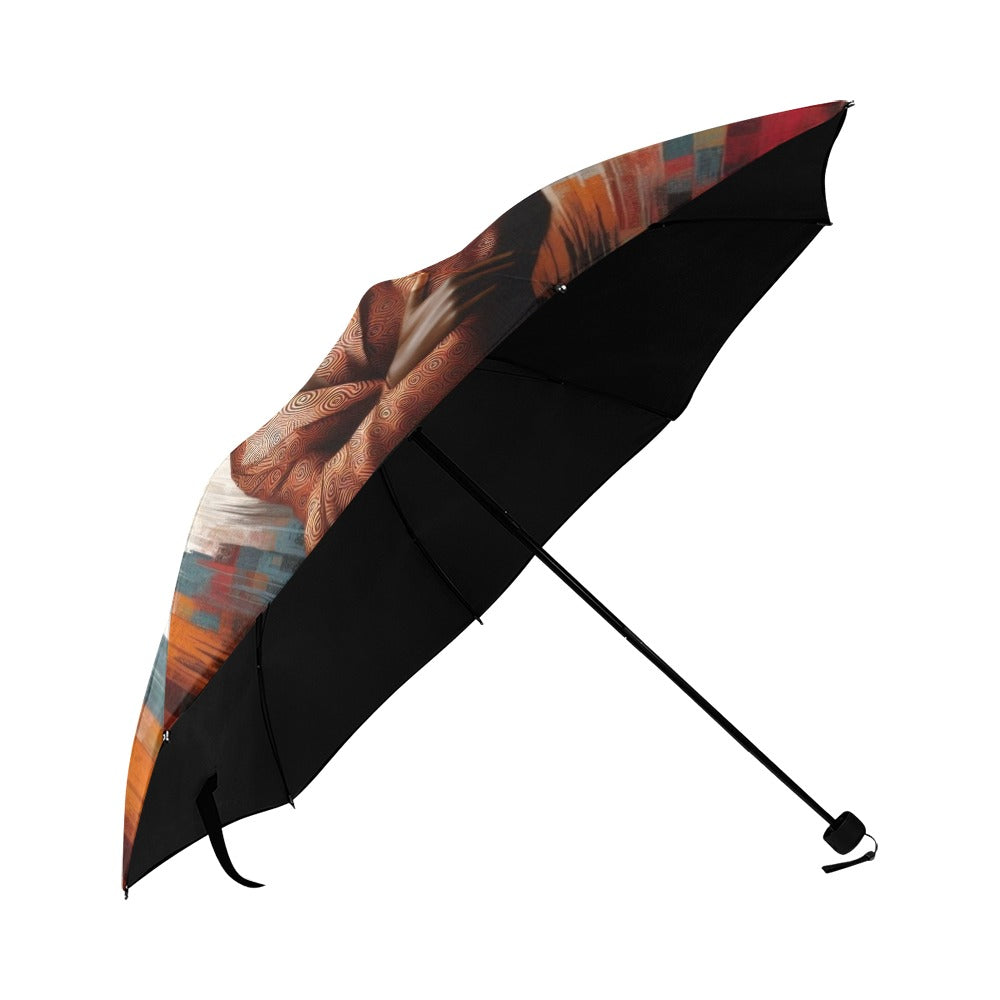 Afro Radiance: A Celebration of Color and Culture Collection - Anti-UV Foldable Umbrella (U08) - #2011