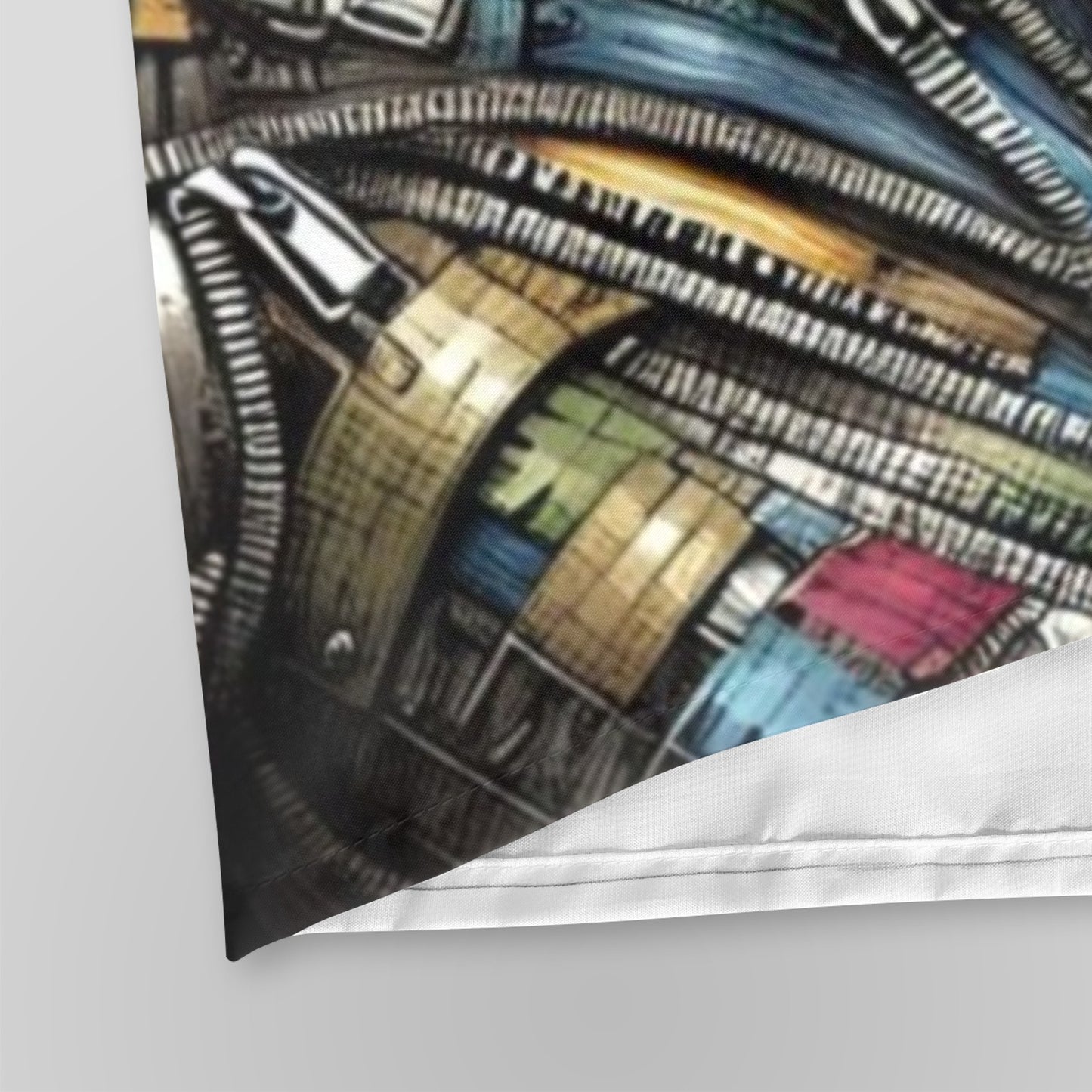Shower Curtain - Velvet's View - Mechanical Muse - The Fusion of Fashion and Futurism - 72"x84" 1605