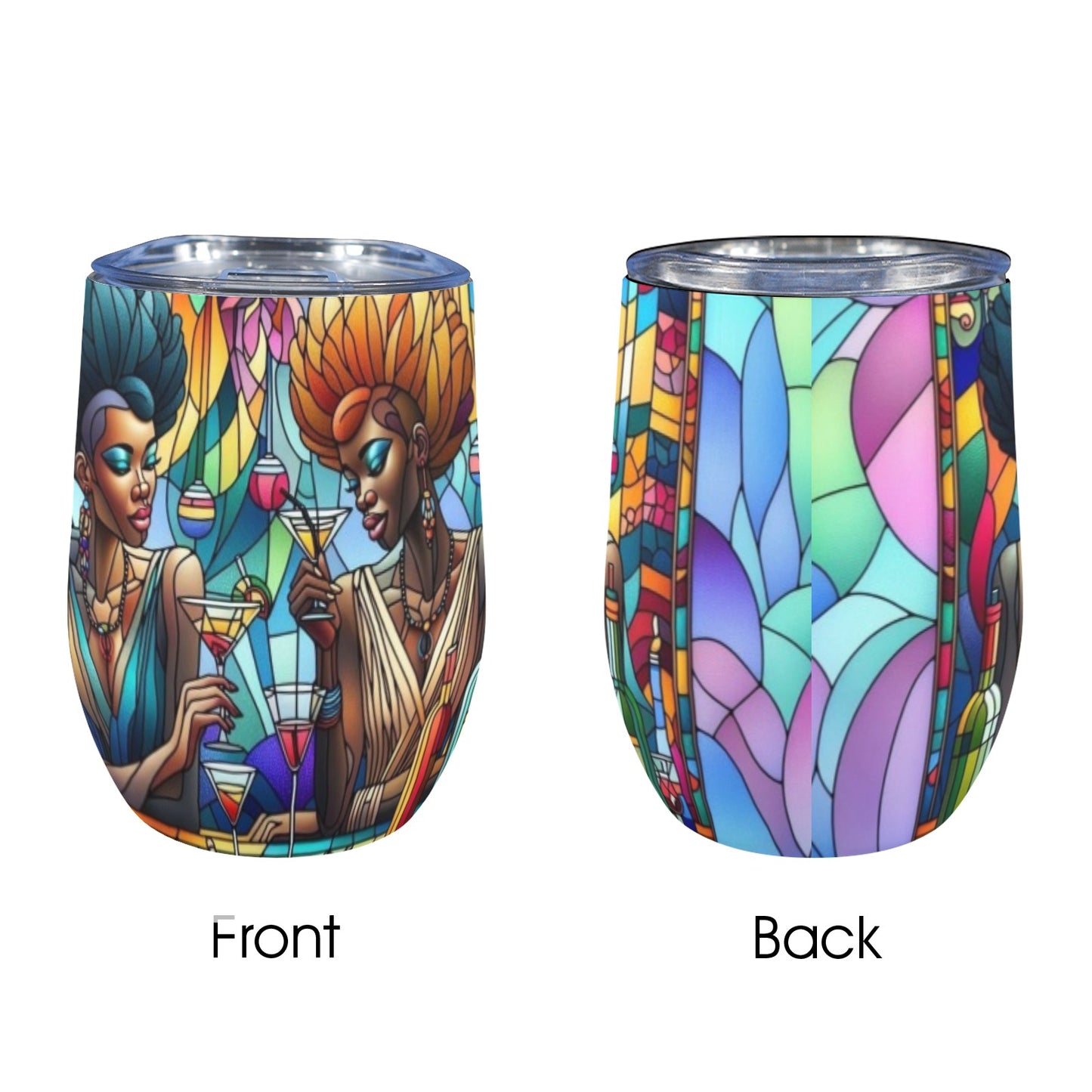 12oz Wine Tumbler - Velvet's View - Sip & Savor - Exquisite Elegance Coaster and Wine Tumbler Collection