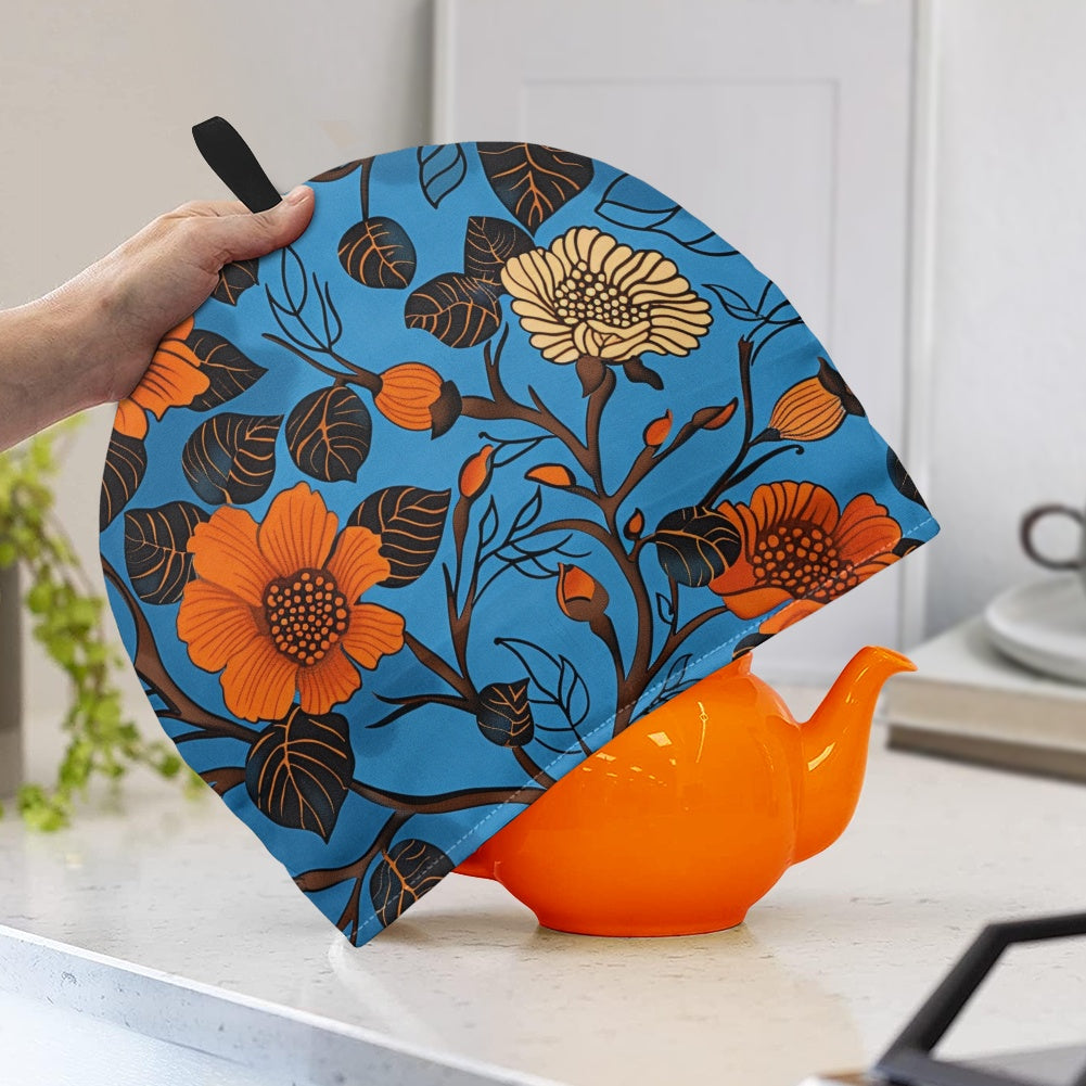 Cavcas Teapot Cover - Velvet's View - Elegant Adinkra-Inspired Fabric Collection -