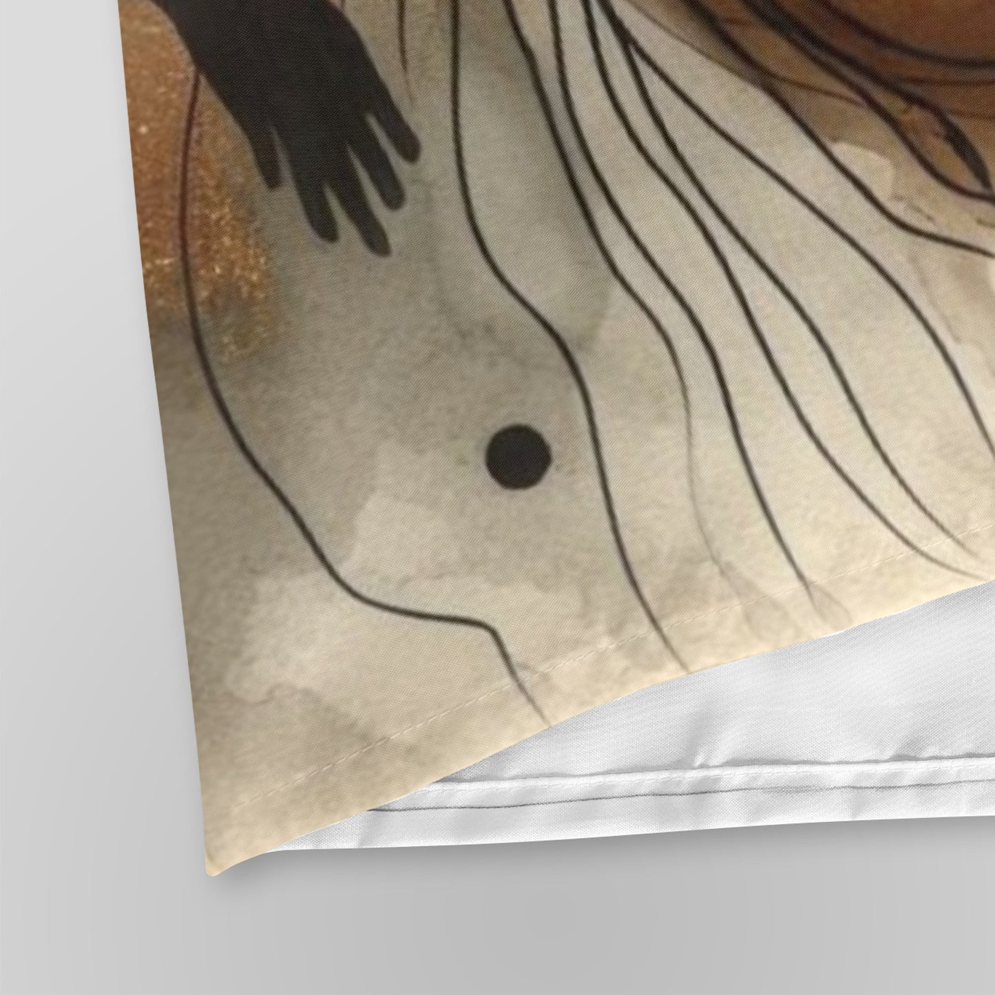 Golden Grace: Afro Silhouette Shower Curtain Collection – Luxury Black Woman Art for Modern Bathrooms - 4902447