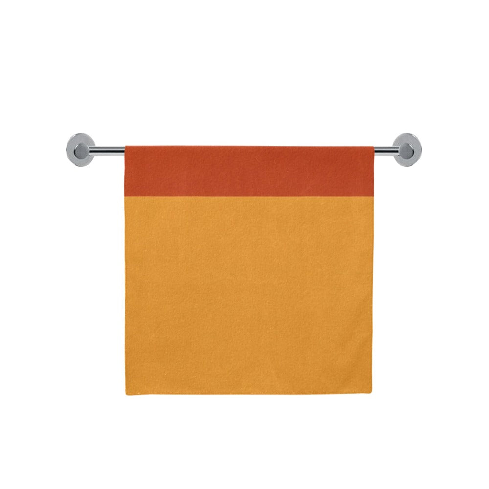 Modern Geometric Bathroom Set | Gold & Red Abstract Shower Curtain | Bold Afro-Inspired Bath Décor - Bath Towel 30"x56" – O853290