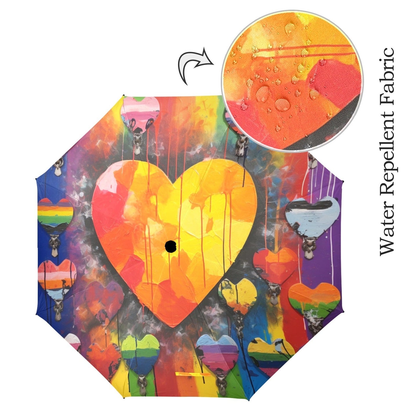 Radiant Hearts Collection - Semi-Automatic Foldable Umbrella (Model U12) - #2013