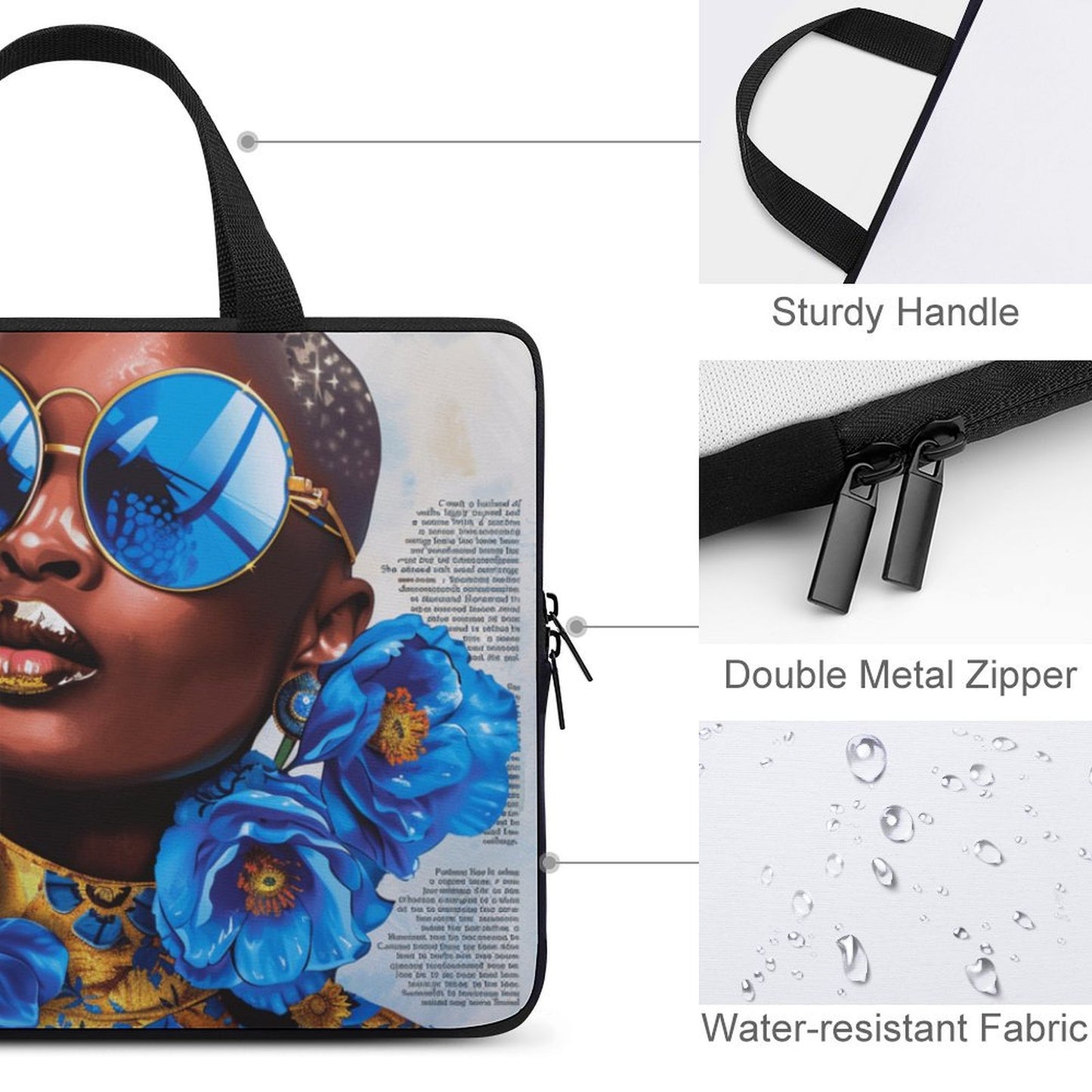 Laptop Bag - Black Girl Art - Velvet’s View - Artistic Laptop Covers Collection - Laptop Bag (Multiple Sizes) #2056
