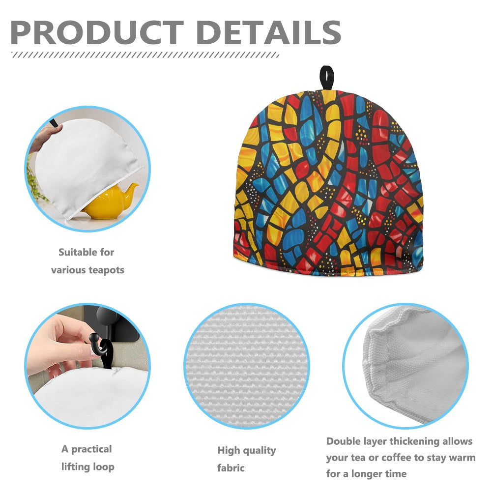 Cavcas Teapot Cover - Velvet's View - Elegant Adinkra-Inspired Fabric Collection -