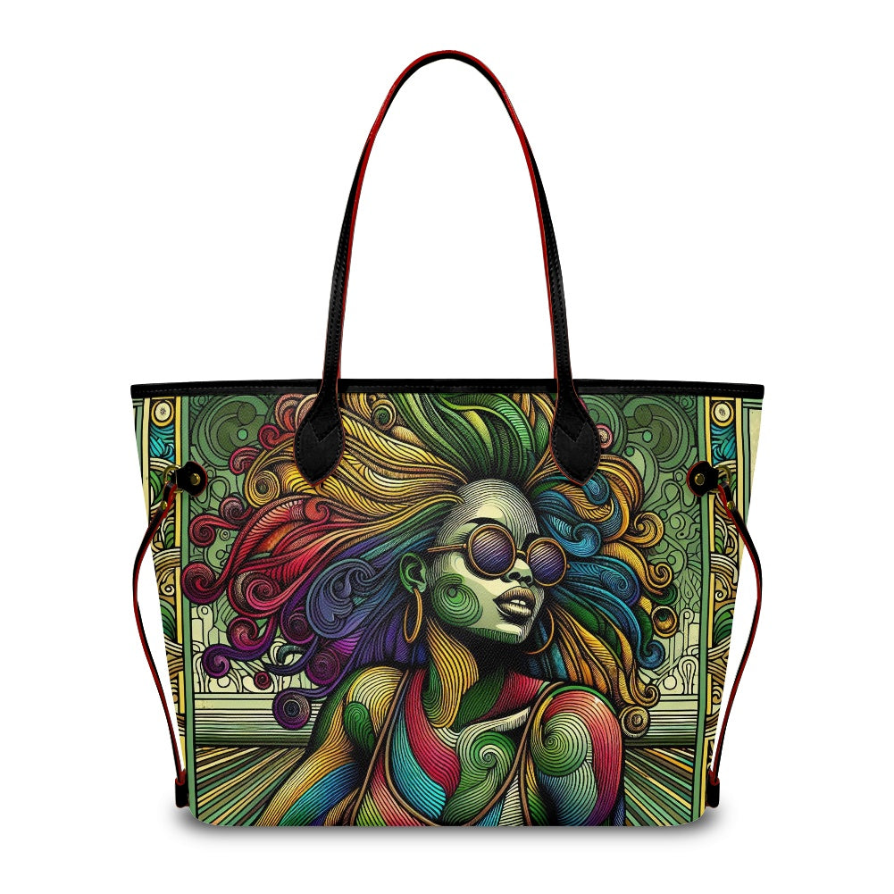 Rhythmic Radiance: Afrocentric Artistry for Fashion Accessories - Women PU Leather Handbags - #2012